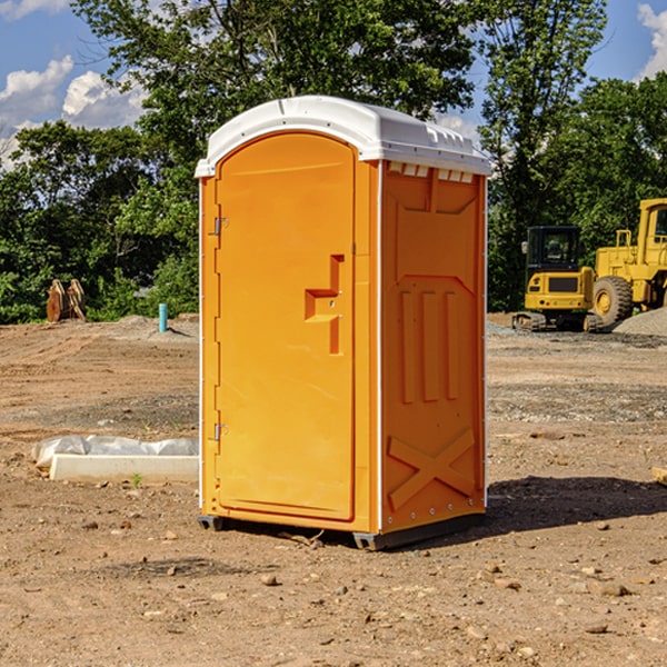 how often are the portable restrooms cleaned and serviced during a rental period in Lost Creek